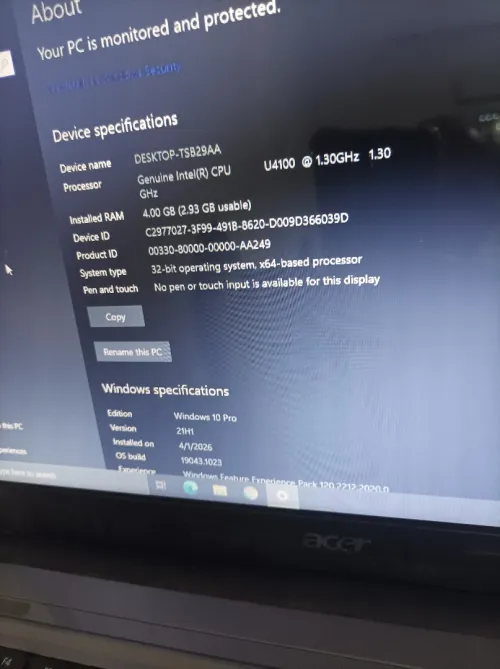 PC portable acer aspire