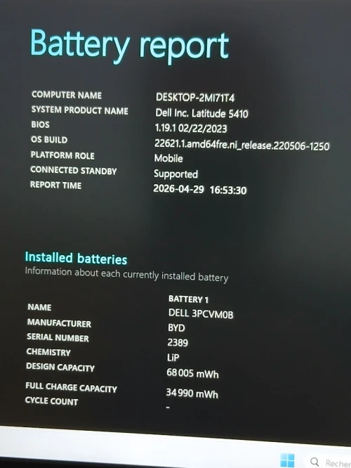 DELL LATITUDE 5410 I5 10310U RAM 8GB SSD 256GB 14" FHD