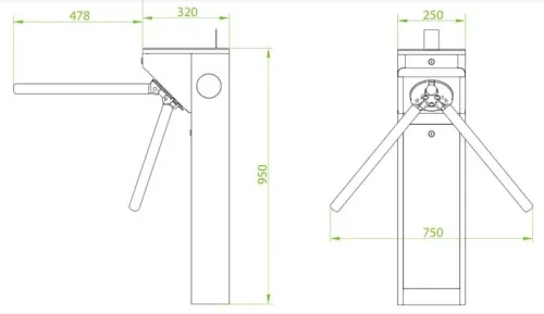 Tourniquet Tripode Compact ZKTeco MTS1000