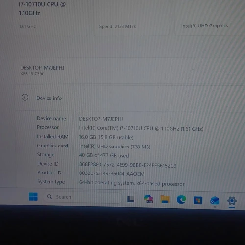 Dell i7 10th