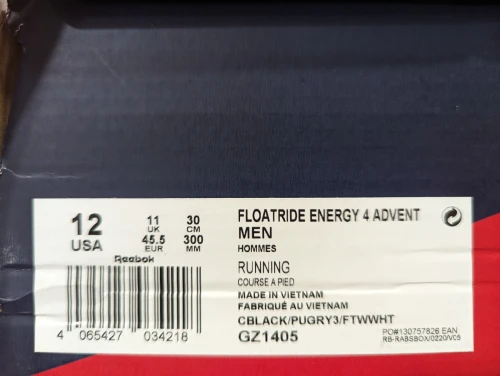 Reebok Floatride Energy 4 Adventure - Ref GZ1405- Original اصلية - Pointure 45.5 / 30 CM