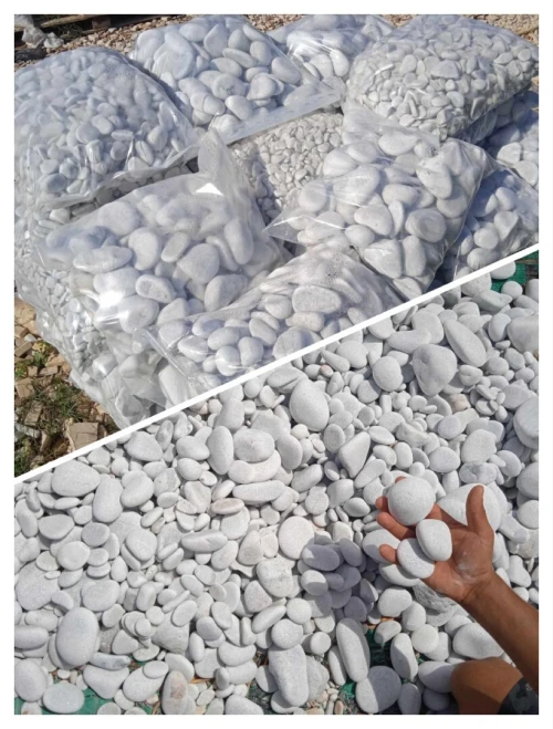Galet décoration et gravier décoratif en marbre blanc naturel 