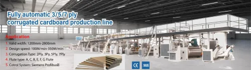 LIGNE DE PRODUCTION LES PLAQUES CARTON ONDULÉ 3/5/7PLY