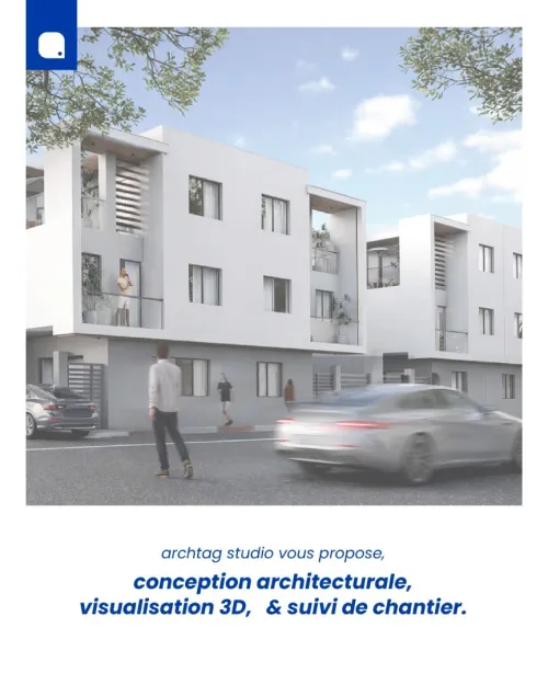 Conception architecturale complète avec visualisation 3D & suivi de chantier