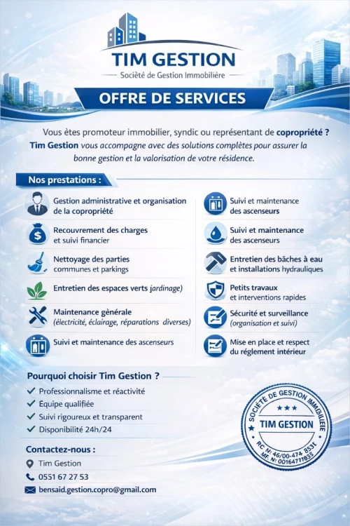 Entreprise de gestion immobilière société de gestion