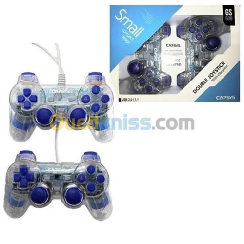 Capsys Double Manettes Lumineux Usb De Jeux Pour Pc Dualshoc Gs509 - Bleu (détails/gros)