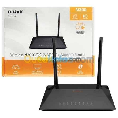 Modem Router D-Link sans-fil dsl-224 N300 VDSL2/ADSL2+ (détails/gros)