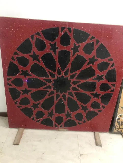 Tableau en marbre et céramique 