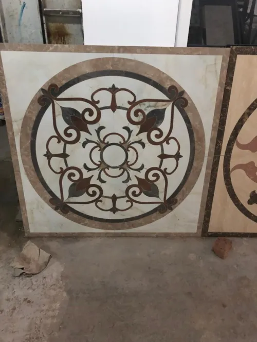 Tableau en marbre et céramique 