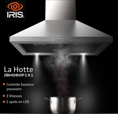 HOTTE IRIS 60 CM INOX PYRAMIDALE