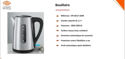 BOUILLOIRE IRIS 2200W 1.7L