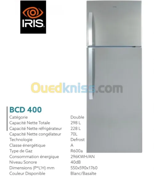 RÉFRIGÉRATEUR IRIS BCD 400 L Defrost