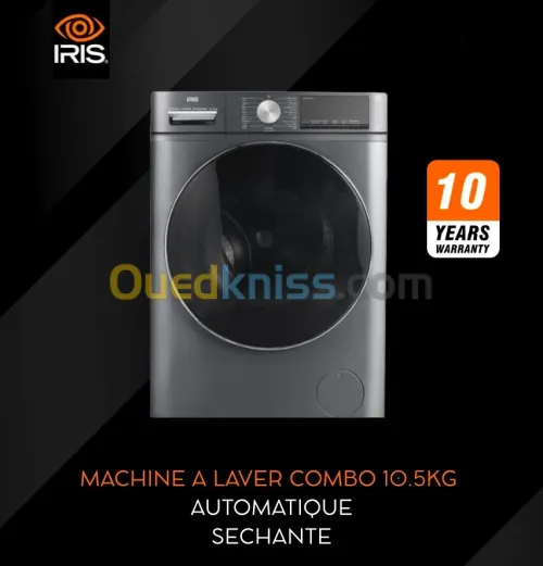 MACHINE À LAVER IRIS SECHANTE COMBO INVERTER 10.5 kg Garantie 10 ans