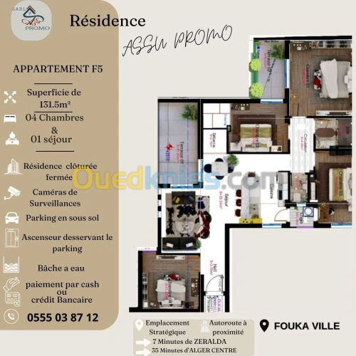 Vente Appartement F5 Tipaza Fouka