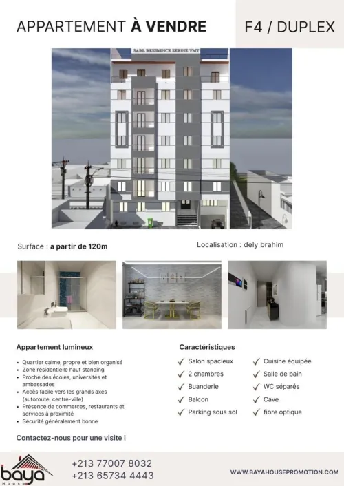 Vente Appartement F4 Alger Dely brahim