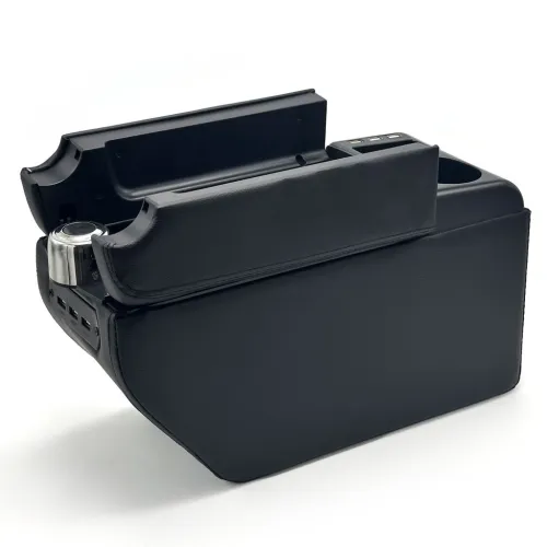 Organisateur de Console Centrale Voiture avec Accoudoir et Porte Gobelet USB