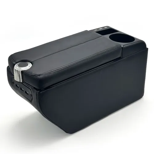 Organisateur de Console Centrale Voiture avec Accoudoir et Porte Gobelet USB