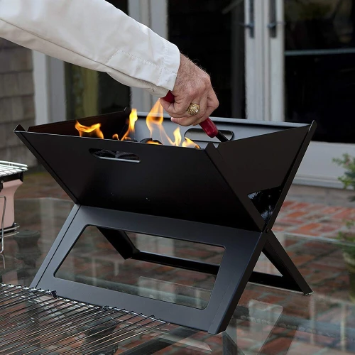Barbecue à charbon Portable Pliable Grille sous forme de X