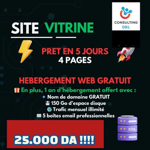 Création site web vetrine ONE PAGE, hébergement et nom de domaine offert 