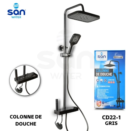Colonne de Douche avec Mitigeur - 100% Aluminium de la marque SAN WATER - Garantie 5 Ans