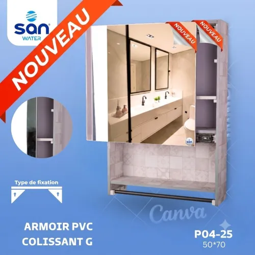 Armoires de Salle de Bain PVC Coulissantes 50*70 - SAN WATER