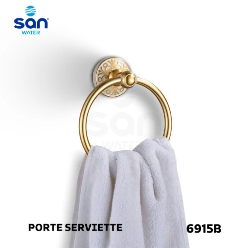 'ACCESSOIRES DE SALLE DE BAIN EN ALUMINUM - 7 PIÈCES SÉPARÉES - BLANC DORE  - INOXYDABLE DE LA MARQUE SAN WATER