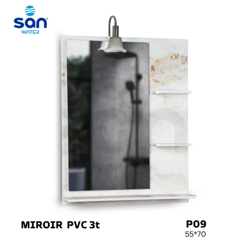 MIROIR PVC 3 ETAGES 55*70 CM POUR LA SALLE DE BAIN DE LA MARQUE SAN WATER