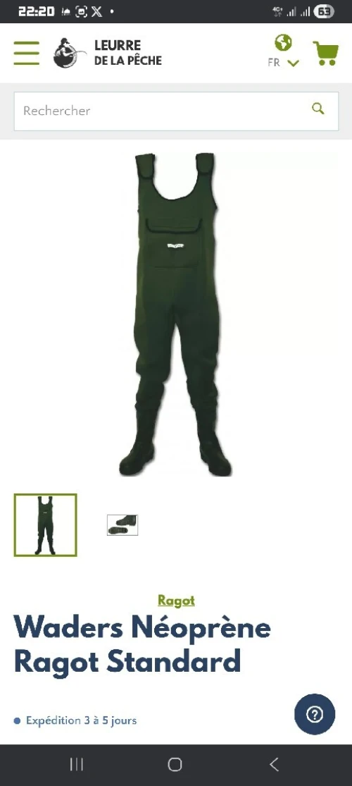 Waders Néoprène Bottés ( marque RAGOT )