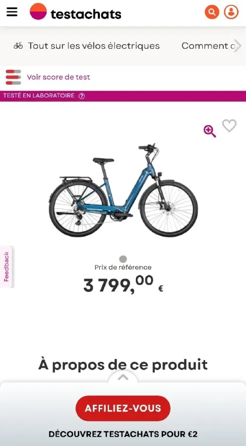 Vélo électrique KETTLER ALU-RAD QUADRIGA CX10 LG 625WH