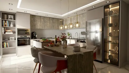 Plane cuisine et chambre 3D