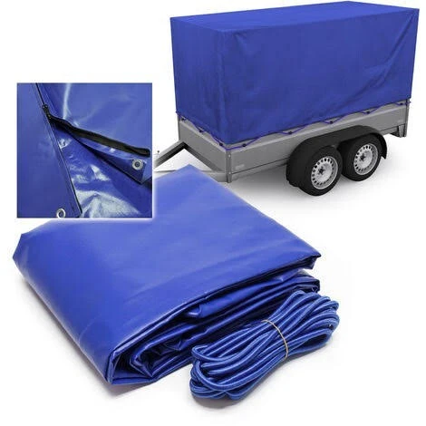 Bache  en Skai enduction PVC 1er choix imperméable    Couleur : Bleu,