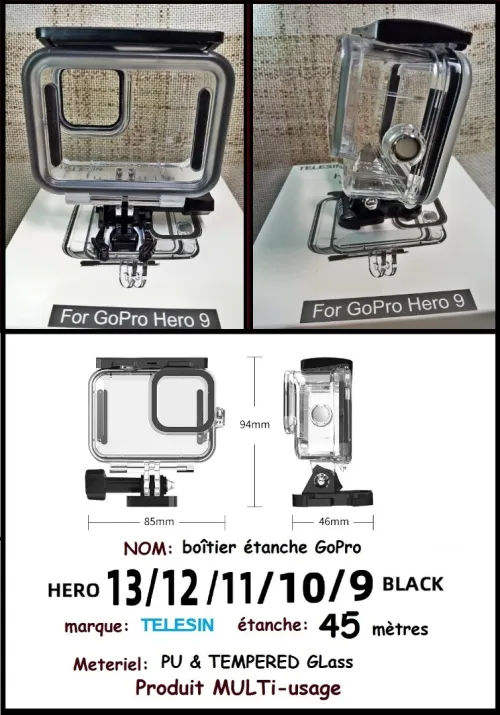 caisson 40 metres pour GoPro 13 12 11 10 9 Black plongée sous marine