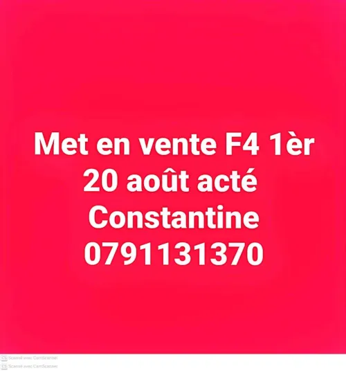 Vente Appartement F4 Constantine Constantine