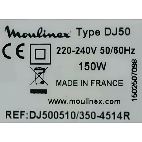 Hachoir Moulinex original français DJ500510 3 fonctions