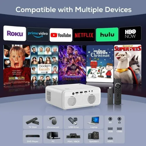 Datashow projecteur Izeeker iPL310 1080P  WiFi 5G  Bluetooth + Sacoche ضمان 30 يوم