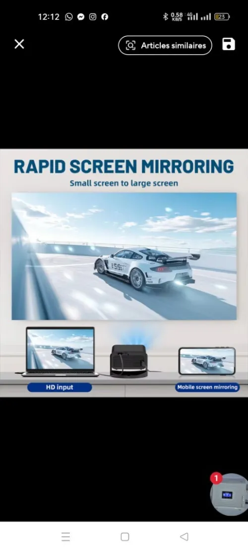 Mini Datashow projecteur 4K 650 ANSI Android 11  WiFi 6 bleutooth Autofocus ضمان 06 أشهر