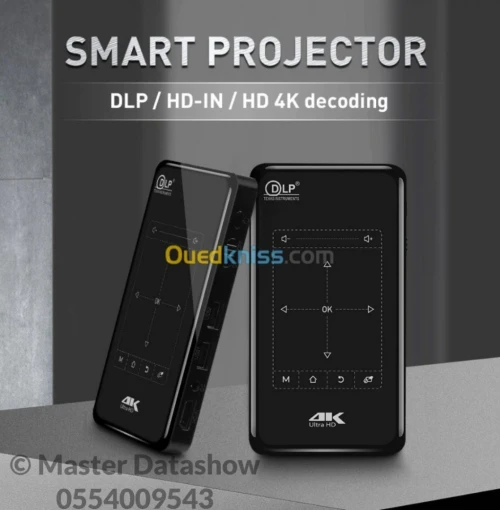 Video projecteur Mini DataShow Smart Tactile 4k WIFI Bluetooth Android