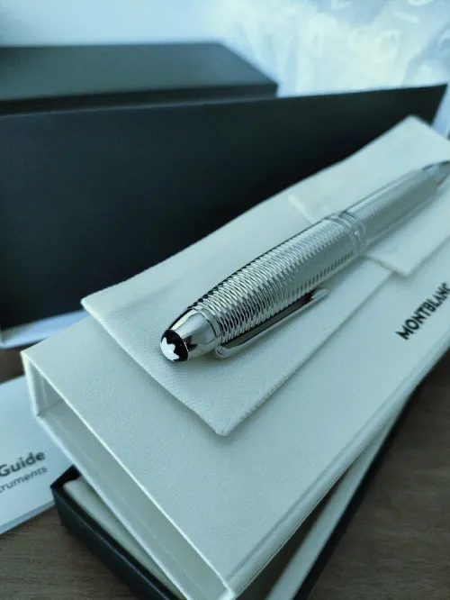 MONTBLANC Stylo à Plume Meisterstück Geometry Solitaire Le Grand + Encrier + Étui