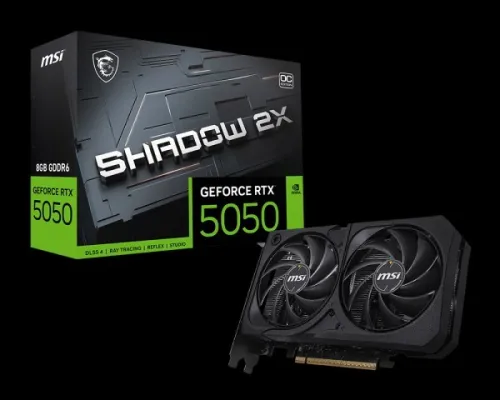 CARTE GRAPHIQUE NVIDIA MSI RTX 5050 08GB OC SHADOW 2X  GDDR6 128 BIT DLSS 4.5 G5060-8S2C