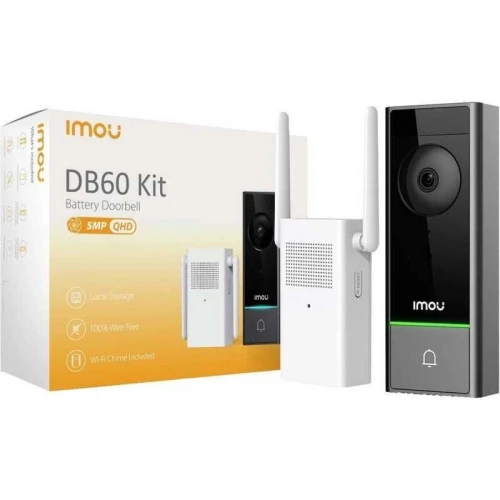 KIT SONNETTE VIDEO SANS FIL IMOU DB60 2K AVEC BATTERIE + POSTE INTÉRIEUR VIDÉO +  POSTE INTERNE