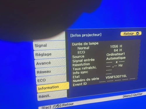 VIDÉO PROJECTEUR EPSON EB-1985WU (DATA SHOW)