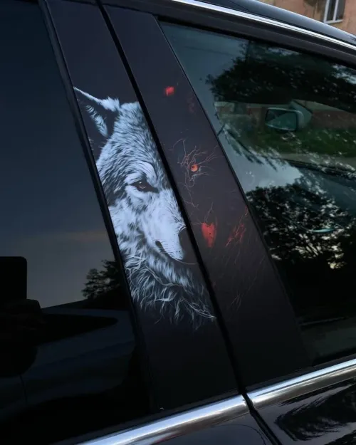 Deux 2 Stickers Pilier Voiture Premium