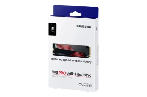 SAMSUNG SSD INTERNE 990 PRO AVEC DISSIPATEUR 4.0 1 TO VITESSE DE LECTURE JUSQU'A 7 450
