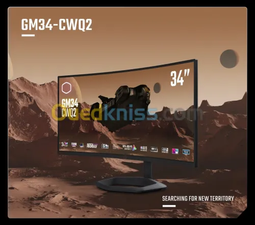ECRAN COOLER MASTER GM34CWQ2 - 34" UWQHD 2.5K - CURVED - DALL VA - 180 HZ - 0.5MS -HDR400 -FREESYNC
