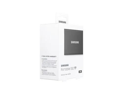 DISQUE SSD EXTERNE SAMSUNG PORTABLE T7  2 TO USB 3.2 GRIS TITANE
