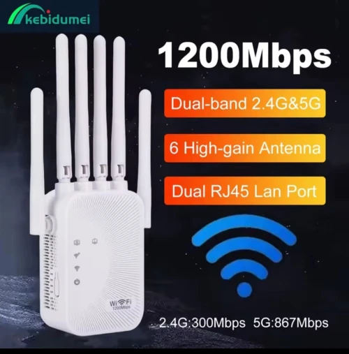 REPETEUR WIFI DOUBLE BANDE KEBIDUMEI 1200MBPS