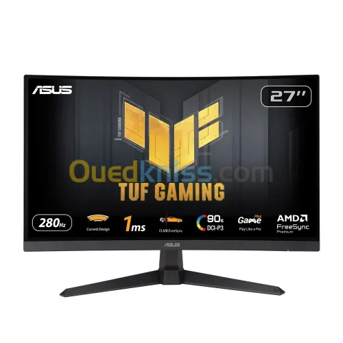 ECRAN ASUS TUF GAMING VG27VQM1B - FULL HD - 1MS - 280HZ - CURVED - 27"