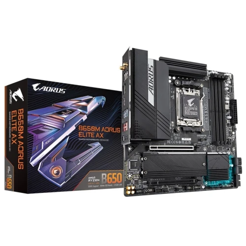 CARTE MERE GIGABYTE B650M AORUS ELITE AX, SOCKET AMD B650 AM5, MICRO ATX