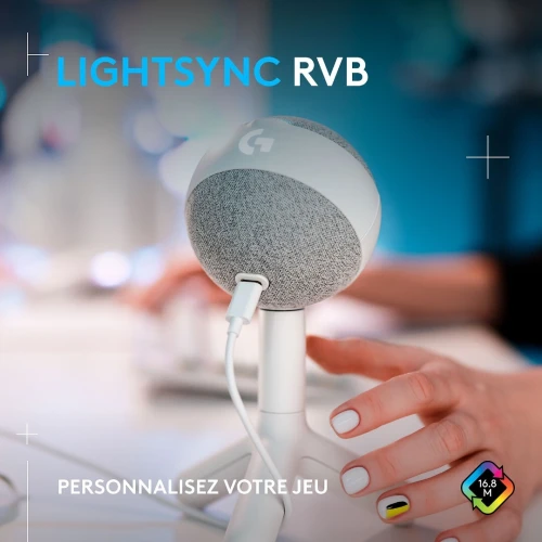 MICROPHONE - CARDIOÏDE LOGITECH G YETI ORB (BLANC) RGB