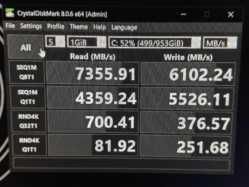Nvme Kingston kc3000 1tb gen4 7000mb/s ssd